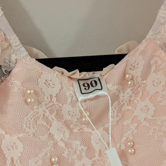Charming Blush Lace Toddler Dress - Picture 7 of 7